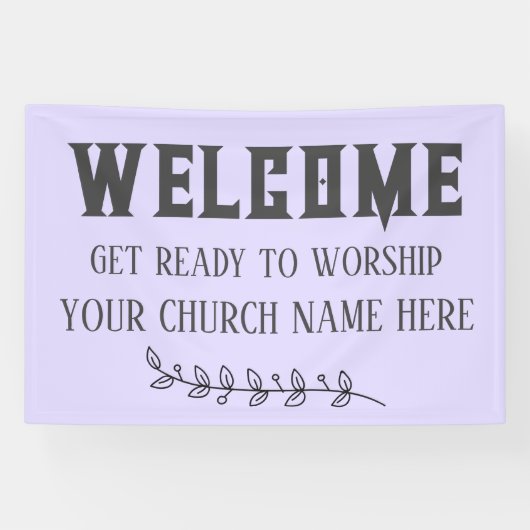 Custom Pastel Lila Church willkommen Banner (Horizontal)