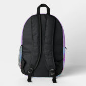 Custom Pastel Lila Girly Iridescent Holographic Bedruckter Rucksack (Rückseite)