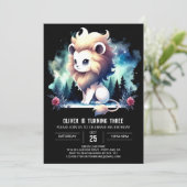 Custom Pastel Lion Birthday Einladung (Stehend Vorderseite)