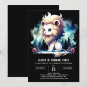Custom Pastel Lion Birthday Einladung (Vorne/Hinten)