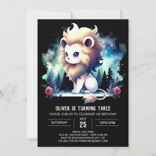Custom Pastel Lion Birthday Einladung