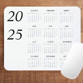 Custom Pastel Mint 2025 Calendar Mousepad