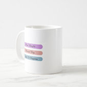 Custom Pastel Motivational Quote Design Kaffeetasse (Vorderseite Links)