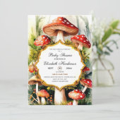 Custom Pastel Mushroom Baby Dusche Einladung (Stehend Vorderseite)