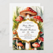 Custom Pastel Mushroom Baby Dusche Einladung (Vorne/Hinten)