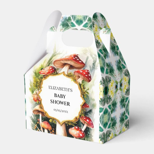 Custom Pastel Mushroom Baby Dusche Geschenkschachtel (Vorderseite)