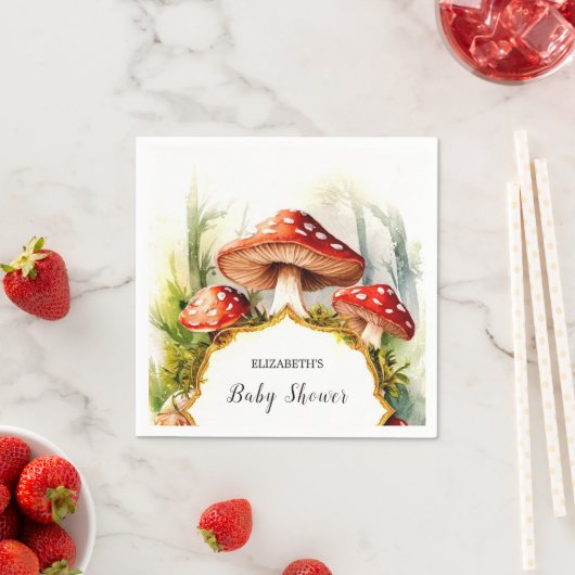 Custom Pastel Mushroom Baby Dusche Serviette (Beispiel)