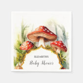 Custom Pastel Mushroom Baby Dusche Serviette (Vorderseite)