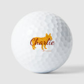 Custom Pastel Orange French Bulldog - Frenchie Golfball (Vorderseite)