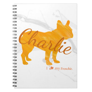 Custom Pastel Orange French Bulldog - Frenchie Notizblock