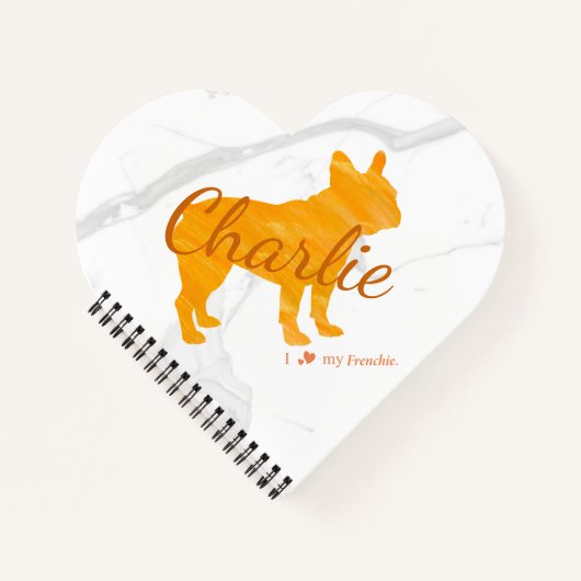 Custom Pastel Orange French Bulldog - Frenchie Notizblock (Vorderseite)