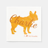 Custom Pastel Orange French Bulldog / Frenchie Serviette (Vorderseite)