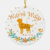 Custom Pastel Orange Labrador Retriever Christmas Keramik Ornament (Vorne)