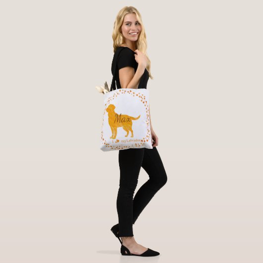 Custom pastel orange Labrador Retriever tote bag Tasche (Am Model)