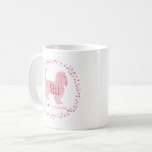 Custom Pastel pastel pink cavalier Silhouette mug Kaffeetasse (Vorderseite Links)
