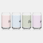 Custom Pastel Pink Blue Green Lila Kariertes Muste Dosenglas (Rechts)