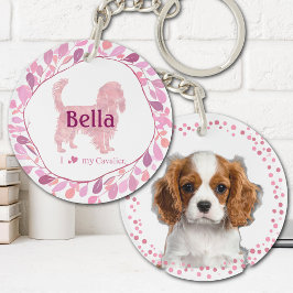 Custom pastel pink cavalier keychain Photo Schlüsselanhänger