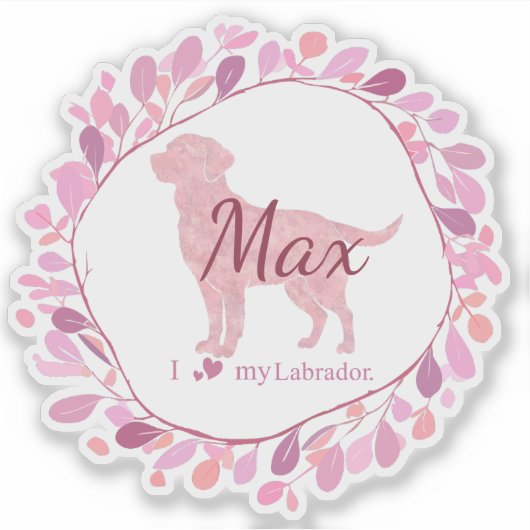 Custom Pastel Pink Labrador Retriever Sticker Gift (Vorderseite)