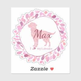 Custom Pastel Pink Labrador Retriever Sticker Gift