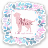 Custom Pastel Pink Labrador Retriever Sticker Gift (Vorderseite)