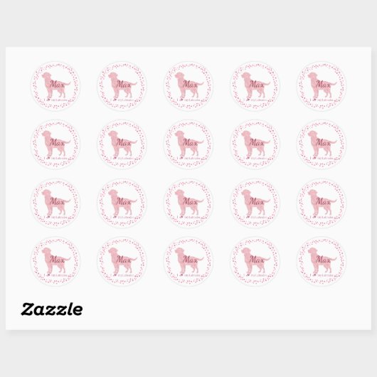 Custom Pastel Pink Labrador Retriever Sticker Gift (Blatt)