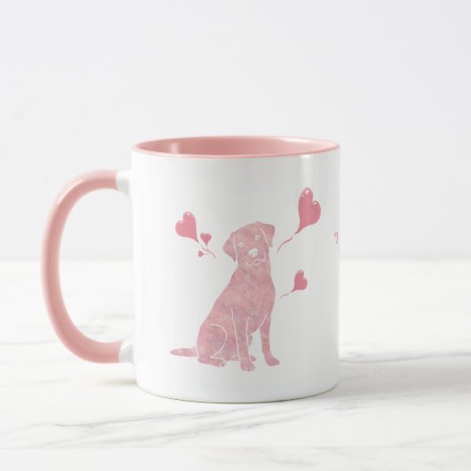 Custom Pastel Pink Labrador Retriever Valentine Tasse (Links)