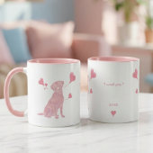 Custom Pastel Pink Labrador Retriever Valentine Tasse