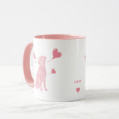 Custom Pastel Pink Labrador Valentine Mug, Name Tasse (Vorderseite Links)