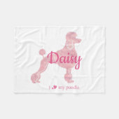 Custom Pastel Pink Poodle Silhouette Blanket Fleecedecke (Vorderseite (Horizontal))
