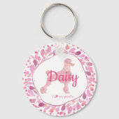 Custom Pastel Pink Poodle Silhouette Keychain Schlüsselanhänger (Vorderseite)