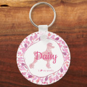 Custom Pastel Pink Poodle Silhouette Keychain Schlüsselanhänger (Vorderseite)
