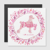 Custom Pastel Pink Poodle Silhouette Magnet (Vorne/Hinten)