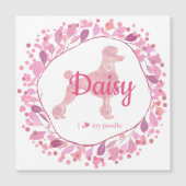 Custom Pastel Pink Poodle Silhouette  Magnet (Vorderseite)