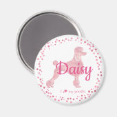 Custom Pastel Pink Poodle Silhouette  Magnet (Vorderseite/Rückseite)
