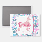 Custom Pastel Pink Poodle Silhouette Magnet (Vorderseite/Rückseite)