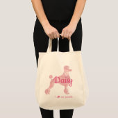 Custom Pastel Pink Poodle Silhouette tote bag Tragetasche (Vorderseite (Produkt))