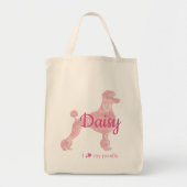Custom Pastel Pink Poodle Silhouette tote bag Tragetasche (Vorne)