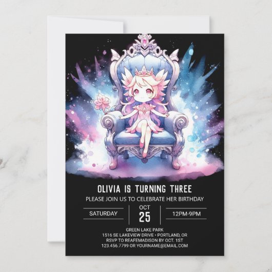 Custom Pastel Princess Geburtstag Einladung (Vorderseite)