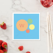 Custom Pastel Rainbow Polka Dot Monogram - Spaß Serviette (Beispiel)