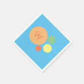 Custom Pastel Rainbow Polka Dot Monogram - Spaß Serviette (Ecke)