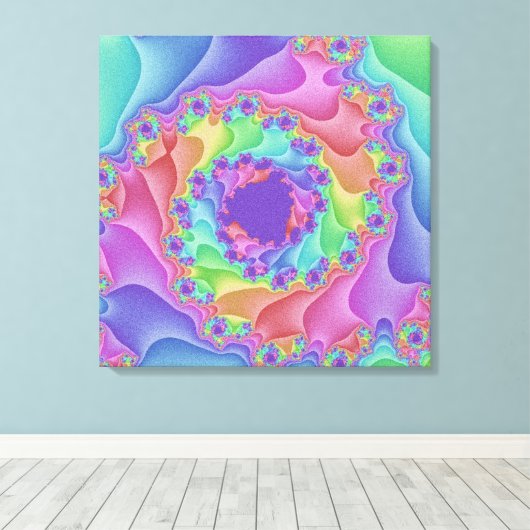 Custom Pastel Rainbow Spirale Leinwand Art (Insitu (Holzboden))