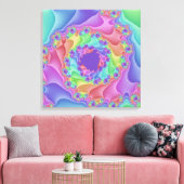 Custom Pastel Rainbow Spirale Leinwand Art (Insitu (Wohnzimmer))