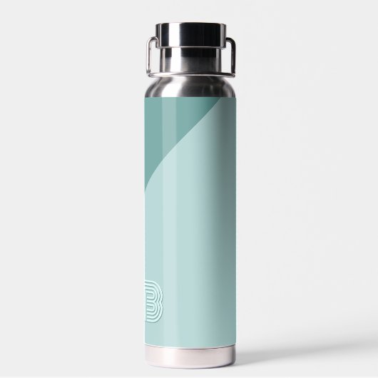 Custom Pastel Seafoam Minze Aquamarin Jade Green Trinkflasche (Rückseite)