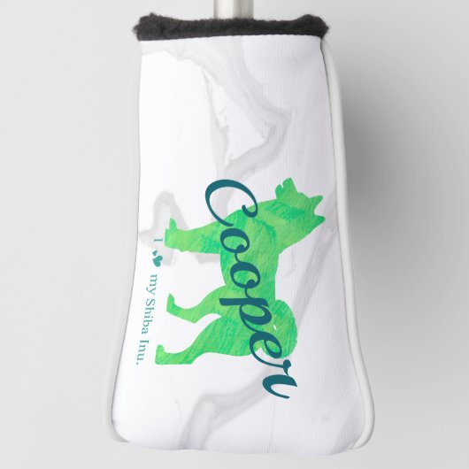 Custom Pastel Shiba Inu Silhouette Golf Cover Golf Headcover (Rotieren 90)