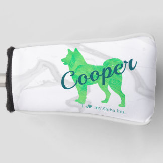 Custom Pastel Shiba Inu Silhouette Golf Cover Headcover