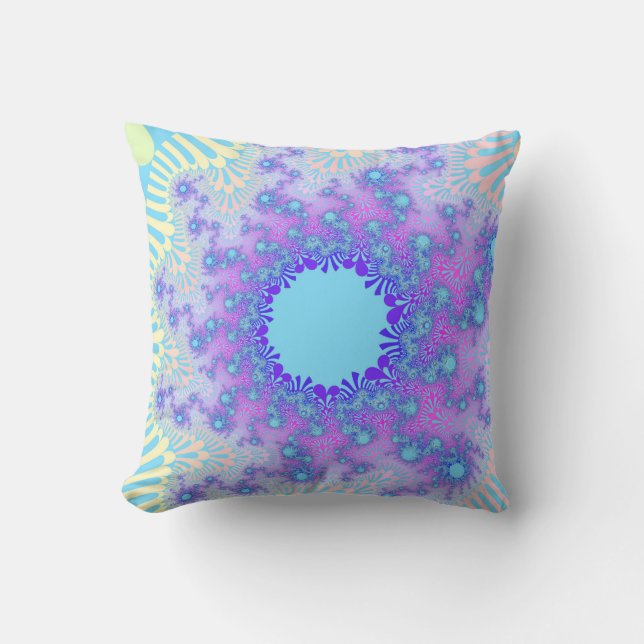 Custom Pastel Sky Sunburst Throw Kissen (Vorderseite)