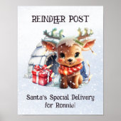 Custom Pastel Snow Santa's Niedliche Weihnachtsfei Poster (Vorne)