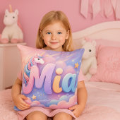 Custom Pastel Unicorn Name Pillow Kissen