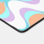 Custom Pastel Violet Lila Orange Aqua Blue Waves Schreibtischunterlage (Ecke)