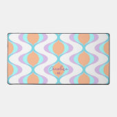 Custom Pastel Violet Lila Orange Aqua Blue Waves Schreibtischunterlage (Vorderseite)